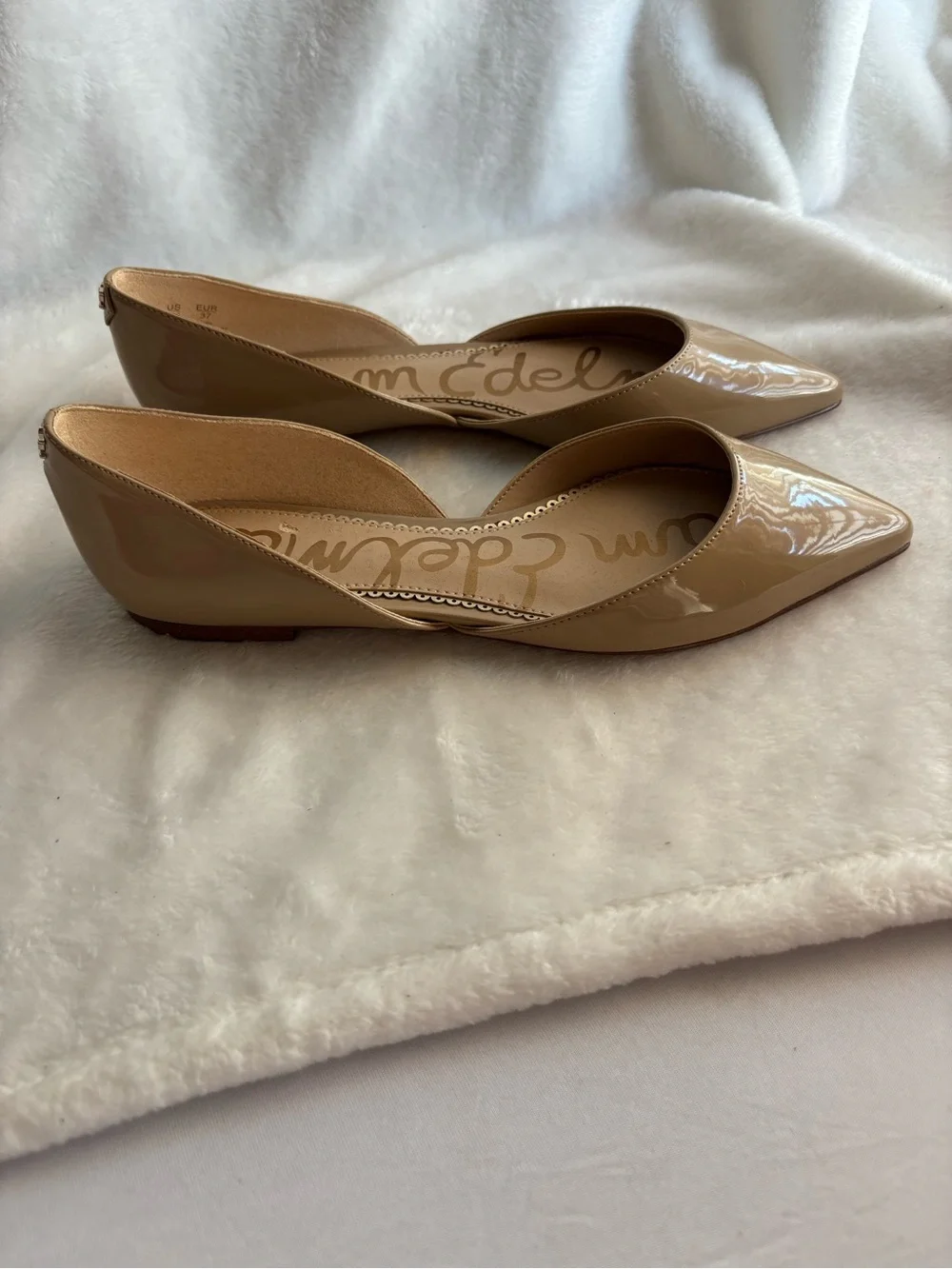Sam Edelman Rodney d’Orsay Patent Flat in Nude Size 7M